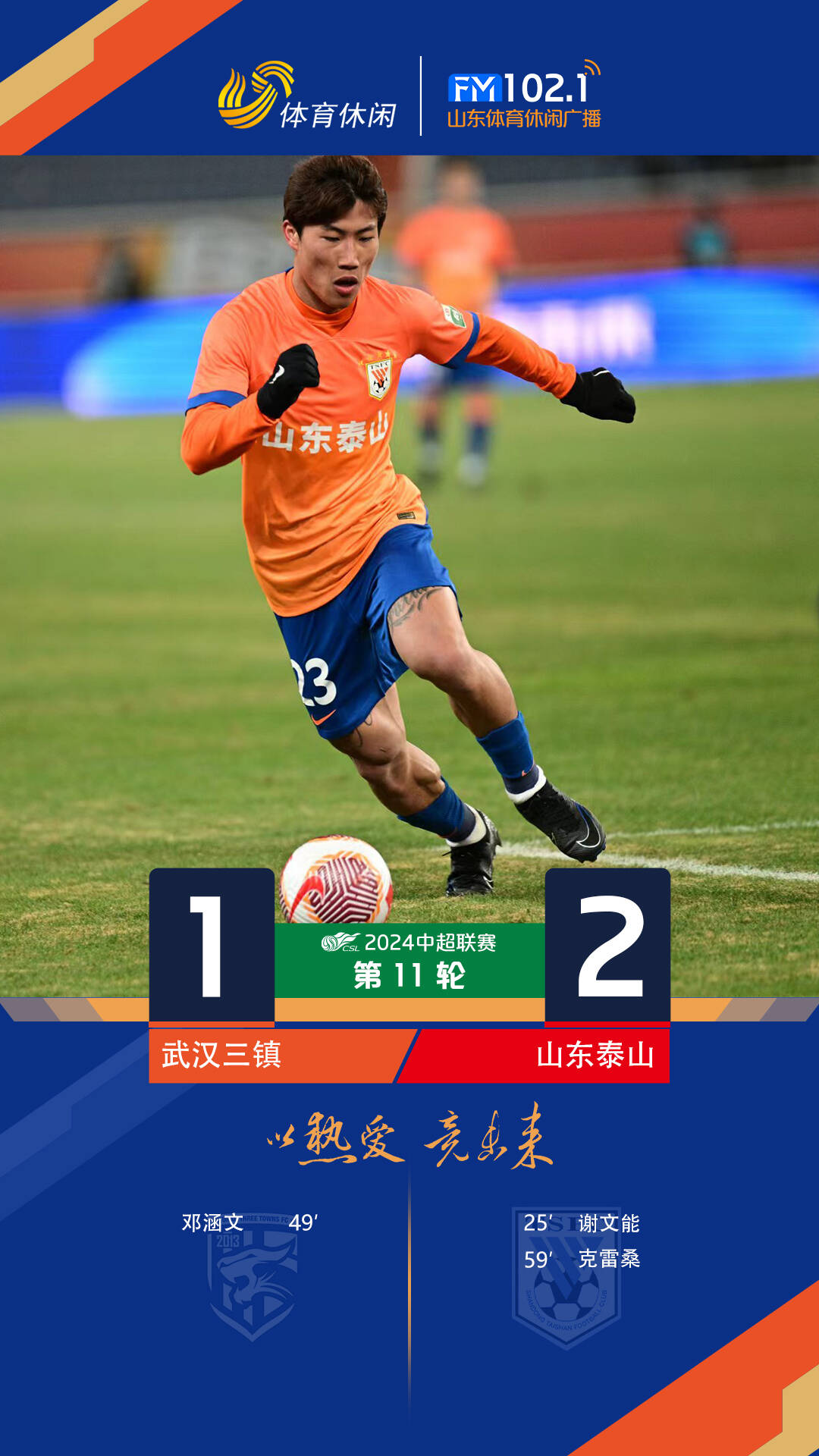 山东鲁能球员接受采访，感谢球迷支持激励的简单介绍